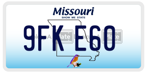 9FKE60  license plate in MO