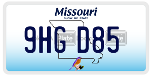 9HGD85  license plate in MO