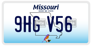 9HGV56  license plate in MO