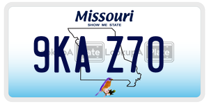 9KAZ70  license plate in MO