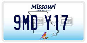 9MDY17  license plate in MO