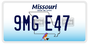 9MGE47  license plate in MO