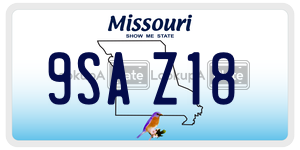 9SAZ18  license plate in MO