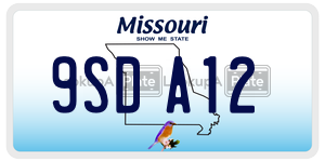 9SDA12  license plate in MO