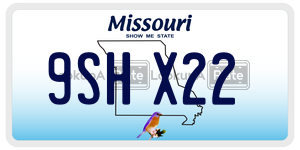 9SHX22  license plate in MO
