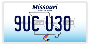 9UCU30  license plate in MO