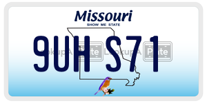 9UHS71  license plate in MO