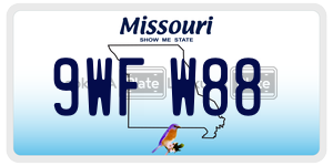 9WFW88  license plate in MO