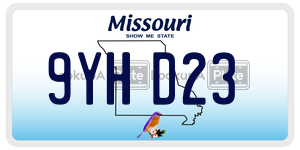 9YHD23  license plate in MO