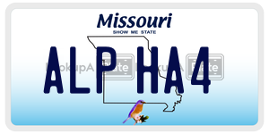 ALPHA4 license plate in Missouri