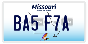BA5F7A  license plate in MO