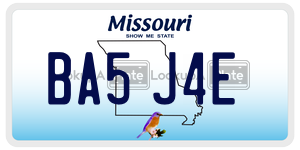 BA5J4E  license plate in MO