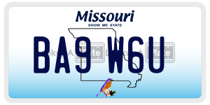 BA9W6U  license plate in MO