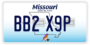 BB2X9P  license plate in MO