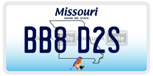 BB8D2S  license plate in MO