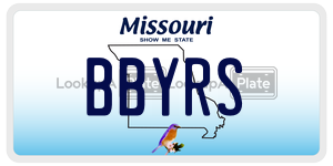 BBYRS  license plate in MO
