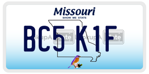 BC5K1F  license plate in MO