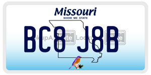 BC8J8B  license plate in MO