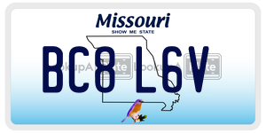BC8L6V  license plate in MO