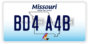 BD4A4B license plate in Missouri