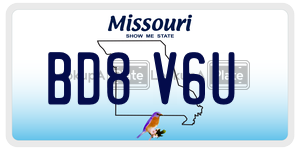 BD8V6U  license plate in MO