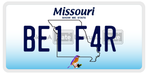 BE1F4R  license plate in MO