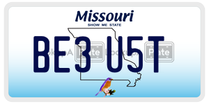 BE3U5T  license plate in MO