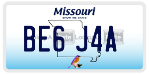 BE6J4A  license plate in MO
