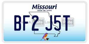 BF2J5T  license plate in MO