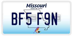 BF5F9N  license plate in MO
