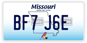 BF7J6E  license plate in MO