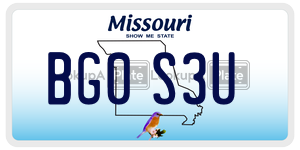 BG0S3U  license plate in MO