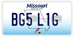 BG5L1G  license plate in MO