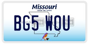 BG5W0U  license plate in MO