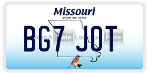 BG7J0T  license plate in MO