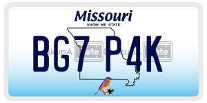 BG7P4K  license plate in MO