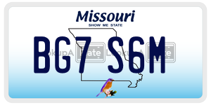 BG7S6M  license plate in MO