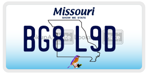 BG8L9D  license plate in MO