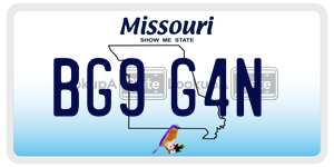BG9G4N  license plate in MO