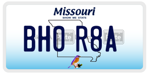 BH0R8A  license plate in MO