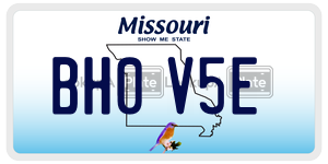BH0V5E  license plate in MO