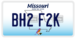 BH2F2K  license plate in MO