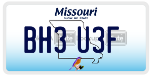 BH3U3F  license plate in MO