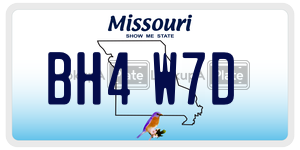 BH4W7D  license plate in MO
