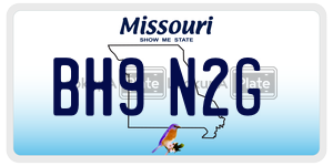 BH9N2G  license plate in MO
