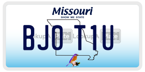 BJ0T1U  license plate in MO