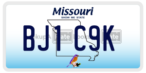 BJ1C9K  license plate in MO