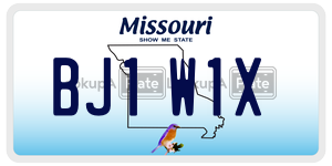 BJ1W1X  license plate in MO