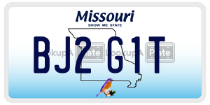 BJ2G1T  license plate in MO
