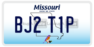 BJ2T1P  license plate in MO